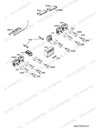 Взрыв-схема плиты (духовки) Juno Electrolux JON53100X  DE   ENV0 - Схема узла Functional parts